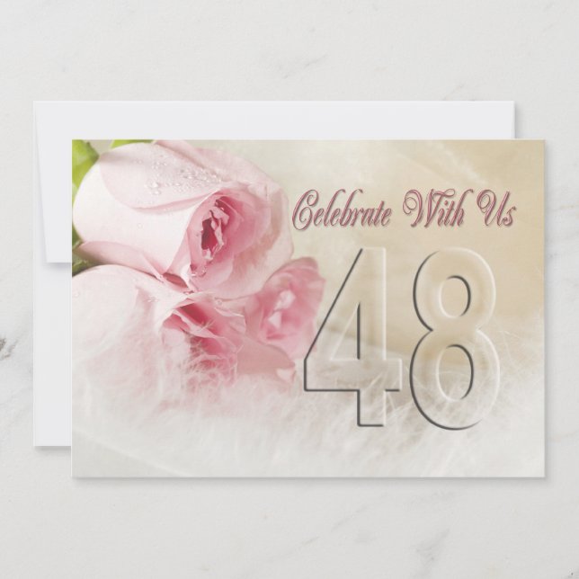 Invitation fête anniversaire pour 48 ans (Devant)