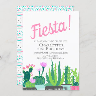 Invitation Fête Anniversaire succulent mariage de cactus