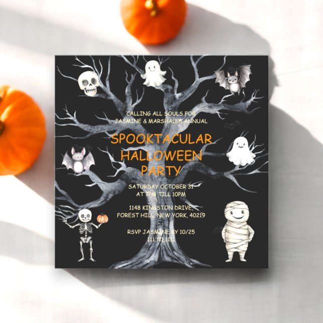 Invitation Fête annuelle de la famille Halloween (halloween costume party invitation , modern cute and ideal for kids)