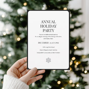 Invitation Fête annuelle de Noël minimaliste formelle