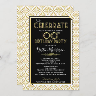 Invitation Fête Art déco Gatsby Roaring 1920