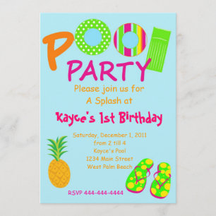 Invitation Fête au bord de la piscine