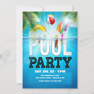 Invitation Fête au bord de la piscine