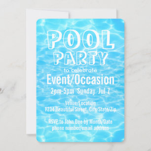 Invitation Fête au bord de la piscine Fête sur la plage Fête 