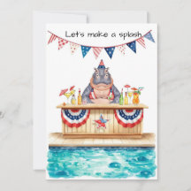 Fête au bord de la piscine le 4 juillet avec Hippo