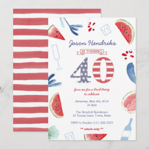Invitation Fête au bord de la piscine pour adultes à l'occasi