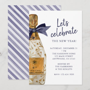 Invitation Fête au champagne aquarelle française