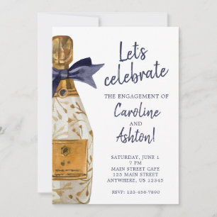 Invitation Fête au champagne aquarelle française