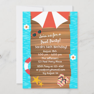 Invitation Fête au Piscine