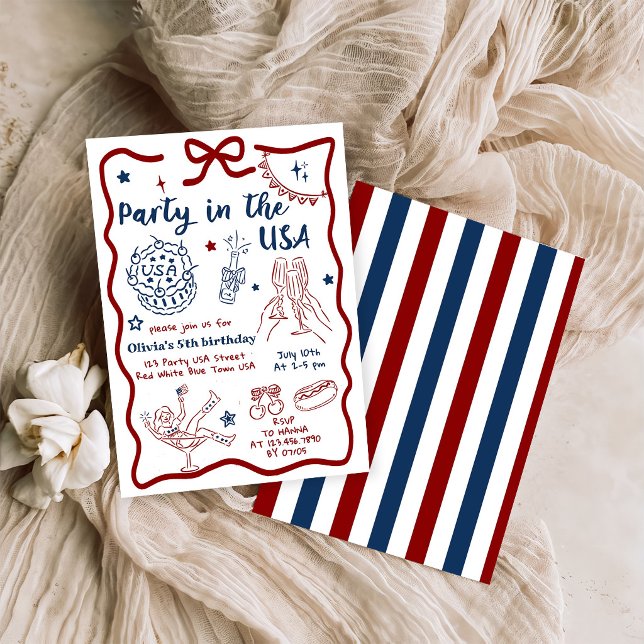 Invitation Fête aux États-Unis Anniversaire Anniversaire (Créateur téléchargé)