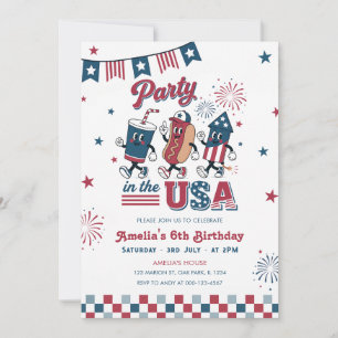 Invitation Fête aux États-Unis d'Amérique garçon enfant anniv