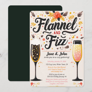 Invitation Fête aux flanelles colorées et aux boissons pétill