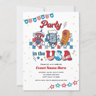 Invitation Fête aux USA Retro Amusant Diner américain Anniver