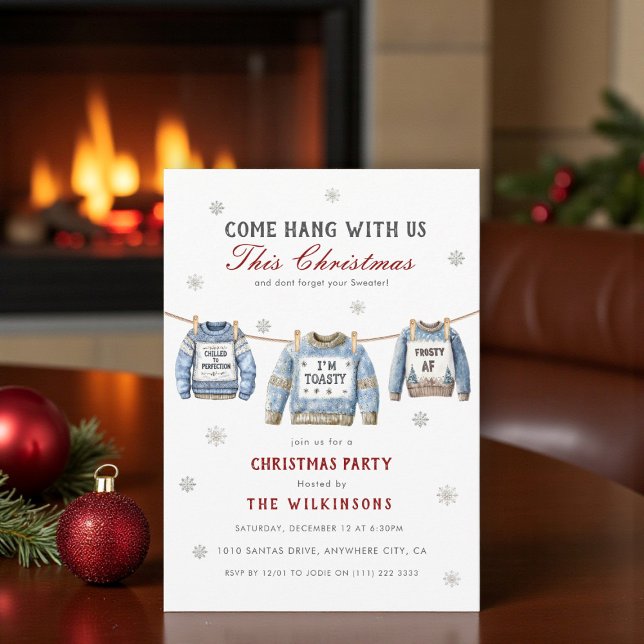 Invitation fête avec nous la soirée pull de noël moche (Créateur téléchargé)