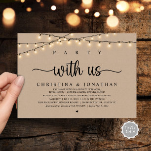 Invitation Fête avec nous, Russe Mariage Dinner Elopement