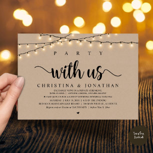 Invitation Fête avec nous, Russe Mariage Dinner Elopement