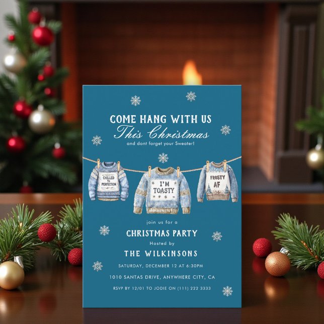 Invitation fête avec nous, soirée pull de Noël laid (Créateur téléchargé)
