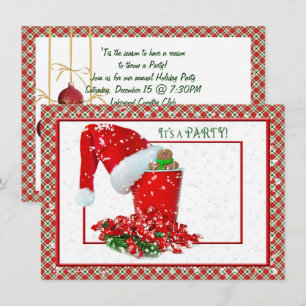 Invitation Fête avec tasse rouge