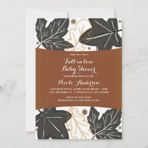 Invitation Fête baby shower fantaisiste feuilles d'automne et