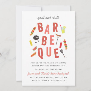 Invitation Fête Barbeque Chill and Grill