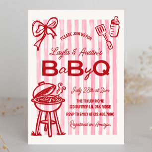 Invitation Fête bébé BBQ pour couple Baby Q