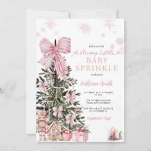 Invitation Fête bébé Casse-Noisette Flocons de neige Ruban ro