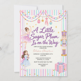 Invitation Fête bébé Casse-Noisette Sucre pastel Arc-en-ciel 