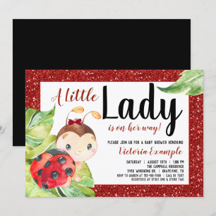 Invitation Fête bébé coccinelle rouge petite dame