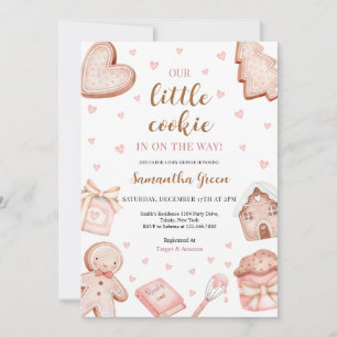 Invitation Fête Bébé Cookie Rose