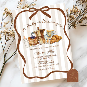 Invitation Fête bébé en route Café Coquette