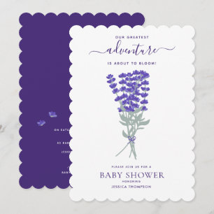 Invitation Fête bébé florale de fleurs sauvages lavande viole