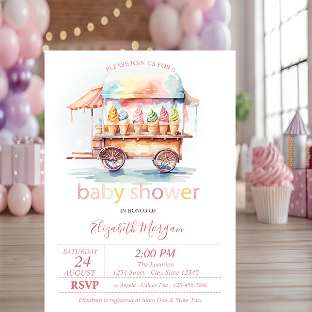 Invitation Fête bébé gourmande : glaces (Créateur téléchargé)