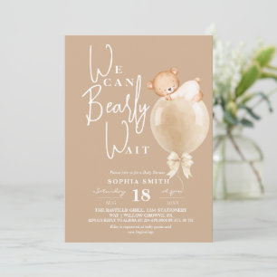 Invitation Fête bébé Moderne et Ourson en Ballon