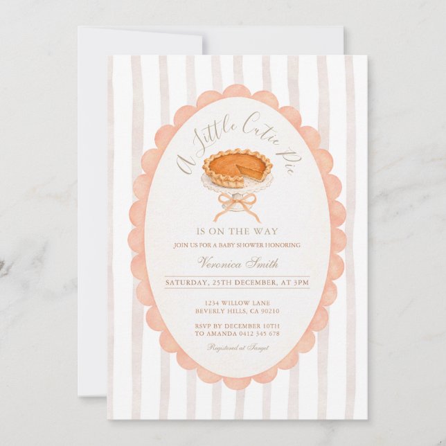 Invitation Fête bébé Moderne Rayures Un Petit Bout de Chou à  (Devant)