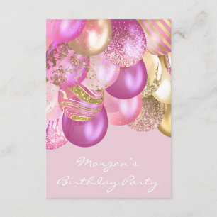 Invitation Fête bébé naissance Shower Ballons rose or party