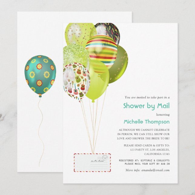Invitation Fête bébé ou mariage par courrier (Devant / Derrière)