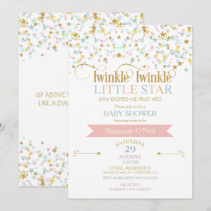 Invitation Fête bébé scintillement petite étoile de toutes le