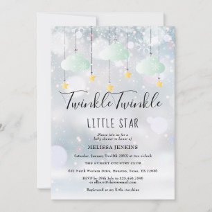 Invitation Fête bébé Twinkle Twinkle Little Star Hiver
