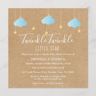Invitation Fête bébé Twinkle Twinkle Little Star / Sprinkle