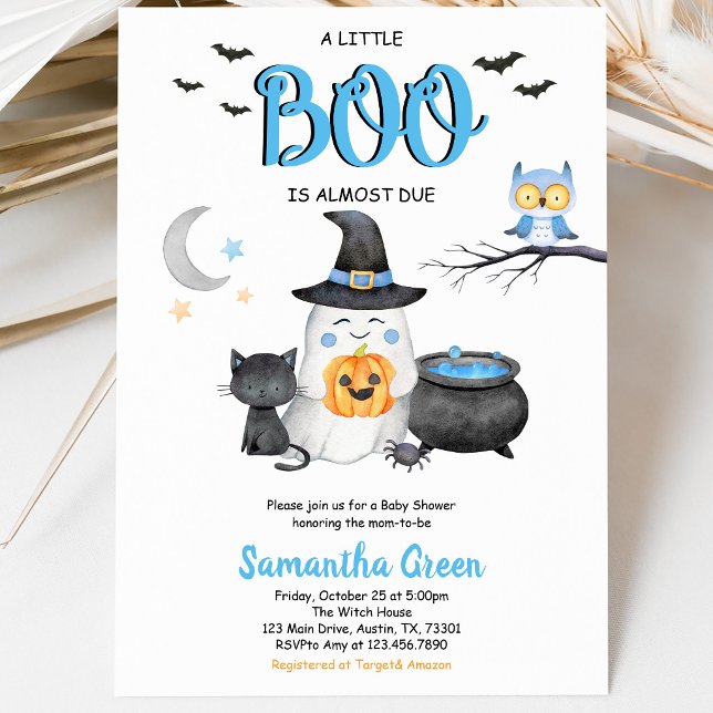 Invitation Fête Bébé Un Petit Boo Bleu (Créateur téléchargé)