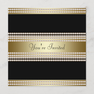 Invitation Fête Black Tie Or Noir Soirée d'entreprise