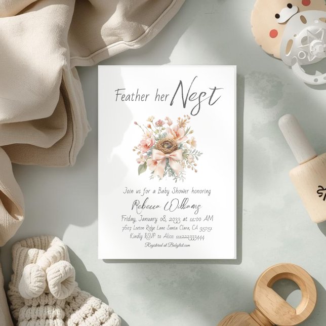 Invitation Fête Bohème Bébé Fait Son Nid Faire Part (Créateur téléchargé)