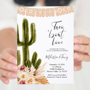 Invitation Fête Bohème Taco à propos d'Amour Couple Baby Show