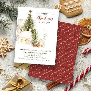 Invitation Fête Bohème Vintage Joyeux Noël