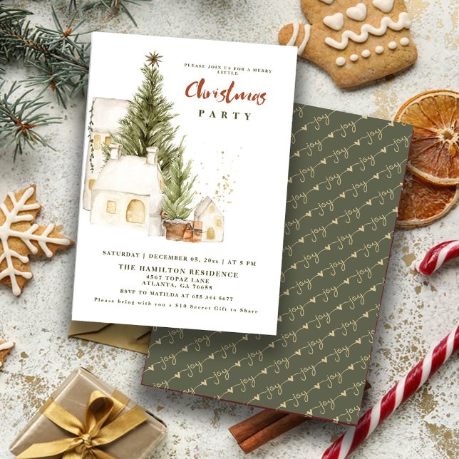 Invitation Fête Bohème Vintage Joyeux Noël (Créateur téléchargé)