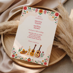 Invitation Fête botanique folklorique mexicaine colorée