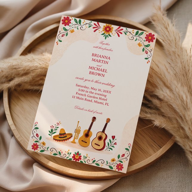 Invitation Fête botanique folklorique mexicaine colorée (Créateur téléchargé)