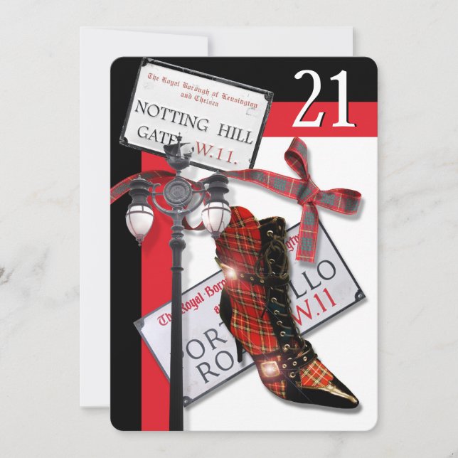 Invitation fête britannique tartan anniversaire do-it-yoursel (Devant)