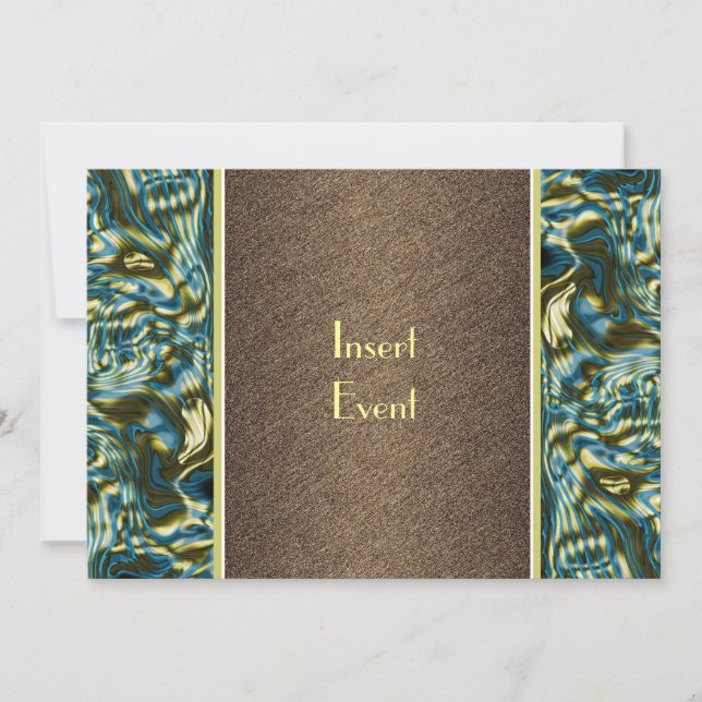 Invitation Fête Brown de l'or vert (Devant)