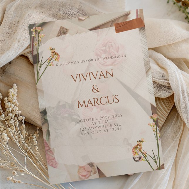 Invitation Fête champêtre florale rustique de mariage - (Créateur téléchargé)